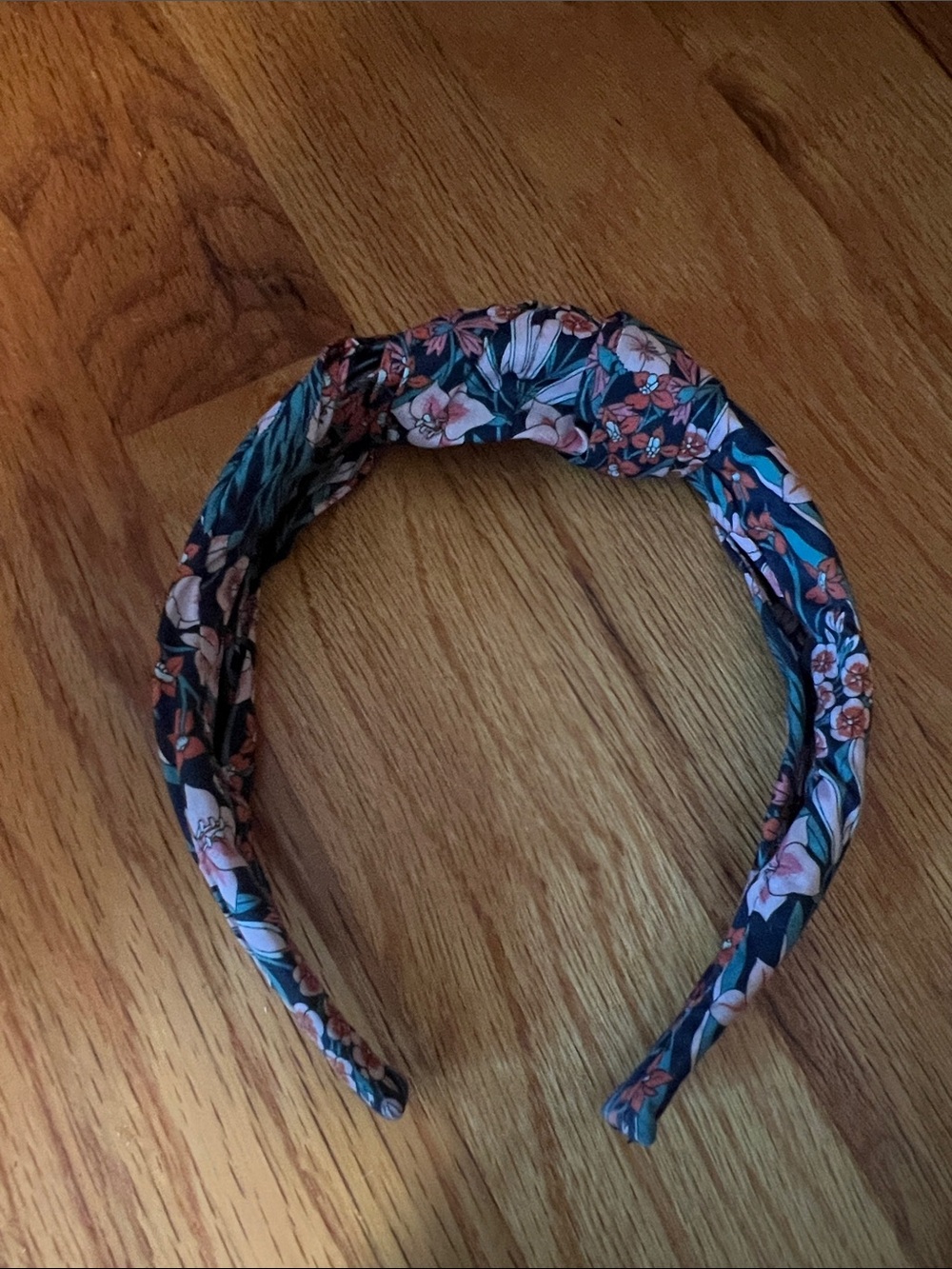 J.Crew Knot Headband Pink Navy Flower Print Like New